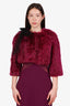 Red Valentino Pink Faux Fur Cropped Jacket Size 44