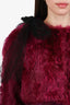Red Valentino Pink Faux Fur Cropped Jacket Size 44