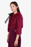 Red Valentino Pink Faux Fur Cropped Jacket Size 44