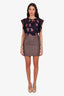 Halston Heritage Taupe Ruched Skirt Size 4