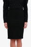 Jean Paul Gaultier Black Lace Up Pencil Skirt Size 6