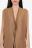 Lanvin Brown Silk Sleeveless Buckle Dress Size 38