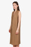 Lanvin Brown Silk Sleeveless Buckle Dress Size 38