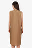 Lanvin Brown Silk Sleeveless Buckle Dress Size 38