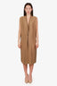 Lanvin Brown Silk Sleeveless Buckle Dress Size 38