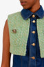 Moschino Couture Green/Blue Tweed/Denim Panelled Mini Dress Estimated Size 2
