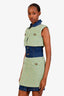 Moschino Couture Green/Blue Tweed/Denim Panelled Mini Dress Estimated Size 2
