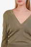 Gucci Gold Metallic Knit V-Neck Sweater Size XS