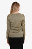 Gucci Gold Metallic Knit V-Neck Sweater Size XS