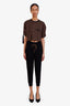 Louis Vuitton Black Cashmere/Silk Monogram Track Pants Size XS