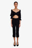 Prada Black Wool Beaded Trousers Size 40