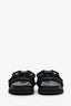 Louis Vuitton Black Leather Chain-Link Accents Slides Size 37
