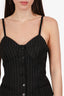 Moschino Couture Black Virgin Wool Pinstripe Bustier Top Size 8