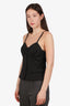 Moschino Couture Black Virgin Wool Pinstripe Bustier Top Size 8