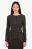 Moschino Couture Green Cardigan With Removable Tulle Trim Size 6