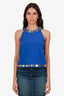 Moschino Couture Blue Mirror Applique Top Size 8