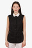 Moschino Couture Black/White Cotton Sleeveless Button Down Blouse Size 12