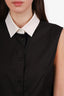 Moschino Couture Black/White Cotton Sleeveless Button Down Blouse Size 12