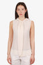 Moschino Couture White Silk Sleeveless Blouse With Hood Size 6