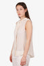 Moschino Couture White Silk Sleeveless Blouse With Hood Size 6