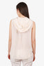 Moschino Couture White Silk Sleeveless Blouse With Hood Size 6