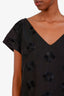 Boutique Moschino Black Floral Embroidered Midi Dress Size 14