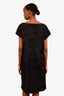 Boutique Moschino Black Floral Embroidered Midi Dress Size 14