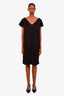 Boutique Moschino Black Floral Embroidered Midi Dress Size 14