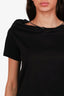 Fabiana Filippi Black Cotton Cold-Shoulder Beaded Detail T-Shirt Size 42