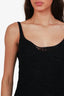 Fabiana Filippi Black Cotton Knit Crochet Midi Dress With Slip Size 38