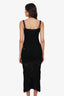 Fabiana Filippi Black Cotton Knit Crochet Midi Dress With Slip Size 38