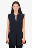 Marni Navy Blue V-Neck Sleeveless Peplum Top Size 46