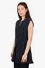 Marni Navy Blue V-Neck Sleeveless Peplum Top Size 46
