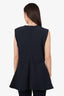 Marni Navy Blue V-Neck Sleeveless Peplum Top Size 46
