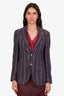 Ungaro Purple Linen/Cotton Striped Blazer Size 46