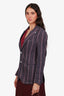 Ungaro Purple Linen/Cotton Striped Blazer Size 46