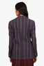 Ungaro Purple Linen/Cotton Striped Blazer Size 46