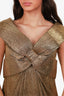 Marchesa Notte Gold Bow Midi Dress Size 6