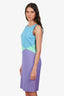 Versace Collection Blue/Green/Purple Midi Dress Size 46