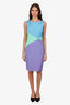 Versace Collection Blue/Green/Purple Midi Dress Size 46