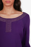 Versace Jeans Purple Crystal Embellished Long Sleeve Dress Size 50