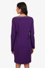 Versace Jeans Purple Crystal Embellished Long Sleeve Dress Size 50