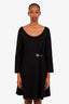 Versace Jeans Black Long Sleeve Chain Detail Mini Dress Size 14