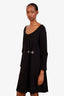 Versace Jeans Black Long Sleeve Chain Detail Mini Dress Size 14