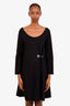 Versace Jeans Black Long Sleeve Chain Detail Mini Dress Size 10