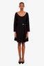 Versace Jeans Black Long Sleeve Chain Detail Mini Dress Size 10