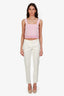 Versace Collection White Cotton Straight Leg Trousers Size 44