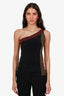 Versace Collection Tricolour Embellished One-Shoulder Top Size 40