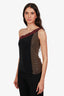 Versace Collection Tricolour Embellished One-Shoulder Top Size 40