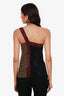 Versace Collection Tricolour Embellished One-Shoulder Top Size 40